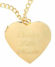 Load image into Gallery viewer, Suicide Squad Harley Quinn 18k Gold Plated "Daddy's Little Monster" Heart Locket