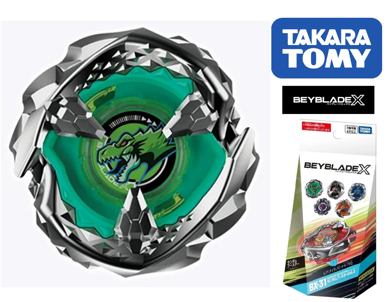 Takara Tomy Beyblade X BX-31 02 Tyranno Beat 3-60S (Japan Import 