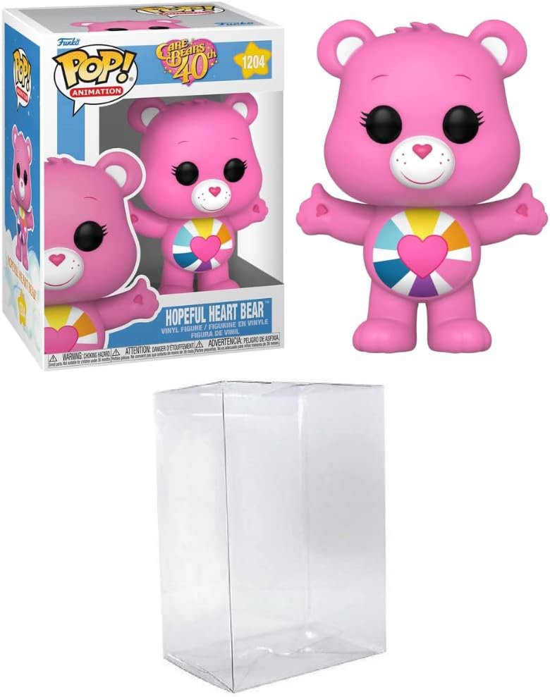 Funko POP! Animation: Care Bears 40th Anniversary - Hopeful Heart Bear Packaged in Pop Protector