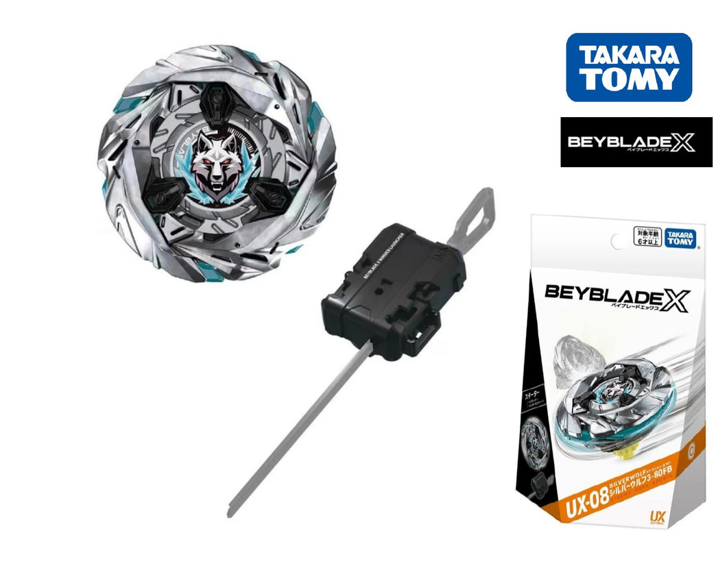 Takara Tomy Beyblade UX-08 Silver Wolf 3-80FB Starter Set