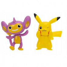 Load image into Gallery viewer, Pokémon Pikachu &amp; Aipom 2 Inch Tall Battle Figures 2 Pack
