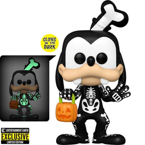 Funko Pop! Disney - Goofy (Skeleton) Glow in The Dark Figure (Entertainment Earth Exclusive) Packaged in Pop Protector