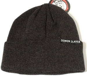 Bioworld Demon Slayer Character Embroidered Plain Black Cuffed Knitted Winter Beanie Hat