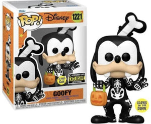 Funko Pop! Disney - Goofy (Skeleton) Glow in The Dark Figure (Entertainment Earth Exclusive) Packaged in Pop Protector