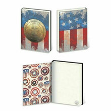 Load image into Gallery viewer, MARVEL CAPTAIN AMERICA- 3D METAL SHIELD PREMIUM JOURNAL NOTEBOOK COMICS VAULTED!
