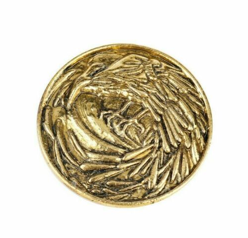 GAME OF THRONES GOLD CROW NIGHT'S WATCH SHIELD BADGE PIN IN GIFT BOX