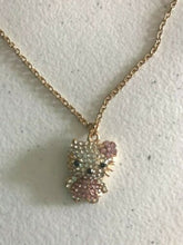 Load image into Gallery viewer, Hello Kitty 18K Gold Plated Crystal Pink Dress Necklace in Gift Box
