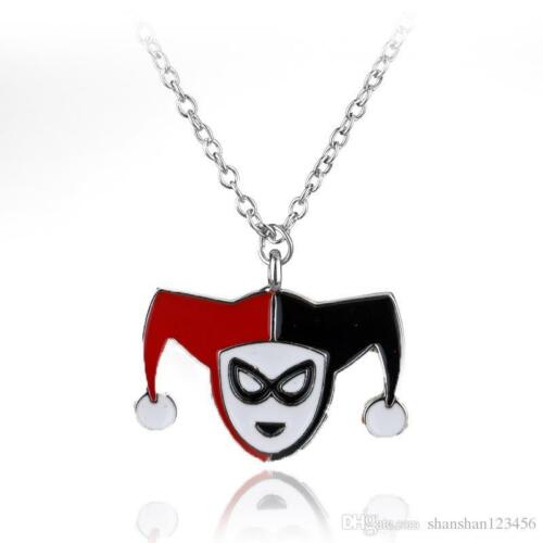 Suicide Squad Harley Quinn Silver Plated Enamel Pendant Necklace in Gift Box