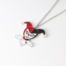 Load image into Gallery viewer, Suicide Squad Harley Quinn Silver Red, White &amp; Black Enamel Necklace in Gift Box

