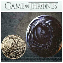 Load image into Gallery viewer, GAME OF THRONES GOLD CROW NIGHT&#39;S WATCH SHIELD BADGE PIN IN GIFT BOX
