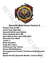 Load image into Gallery viewer, Takara Tomy Japan Beyblade B-180 Dynamite Belial Nexus Venture-2
