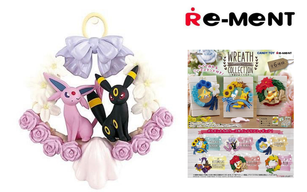 Re-Ment Pokemon Christmas Wreath Collection Espeon & Umbreon MiniFigure