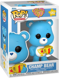 Funko POP! Animation: Care Bears 40th Anniversary # 1203 - Champ Bear Packaged in Pop Protector