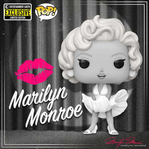 Funko Pop! Icons Marilyn Monroe Black and White Vinyl Figure Entertainment Earth Exclusive Packaged in 0.5mm EcoTek Pop Protector
