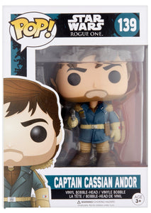 Funko Pop! Star Wars Rogue One # 139 Captain Cassian Andor Vinyl Figure - Packaged in Pop Protector)